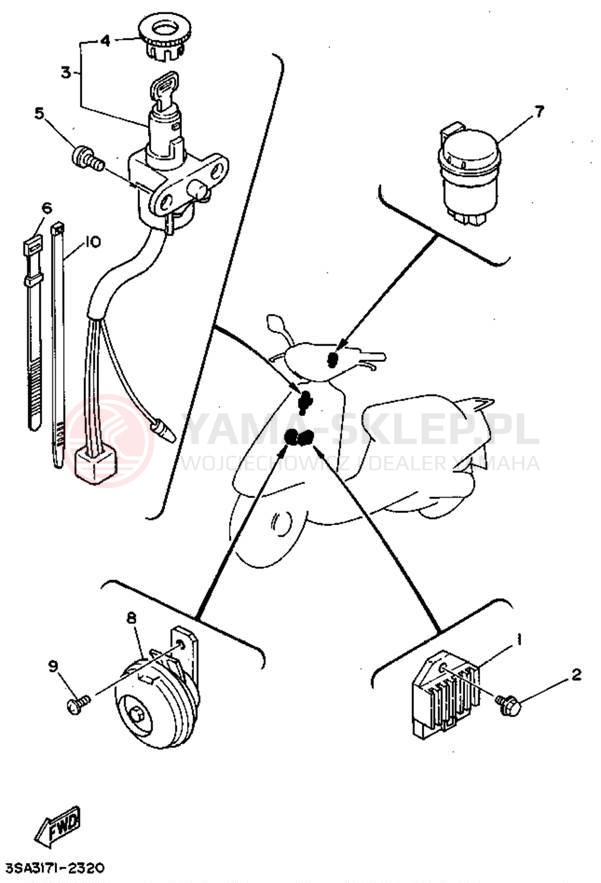 Schemat "układ elektryczny" do Yamaha JOG CY50F