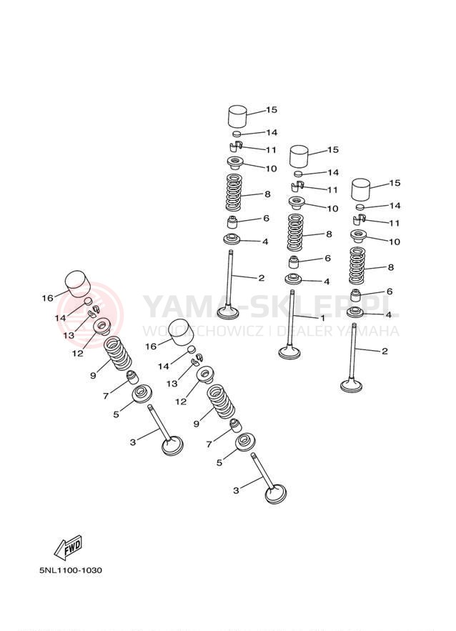 Schemat "zawory" do Yamaha WR250F WR250FT