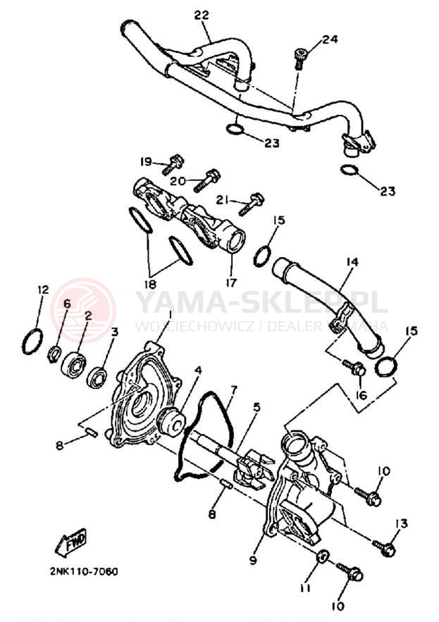 Schemat "Pompa wody" do Yamaha FZR750RT