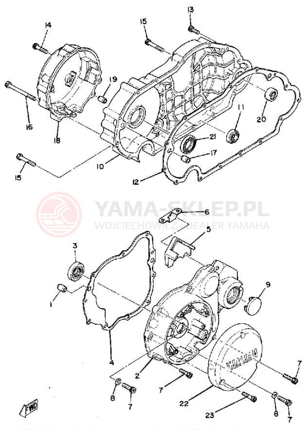 Schemat "Pokrywa silnika" do Yamaha XS850SG