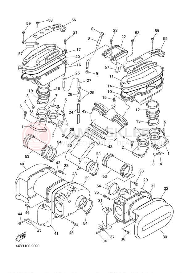 Schemat "Wtrysk paliwa" do Yamaha VENTURE XVZ1300TFN/XVZ1300TFN