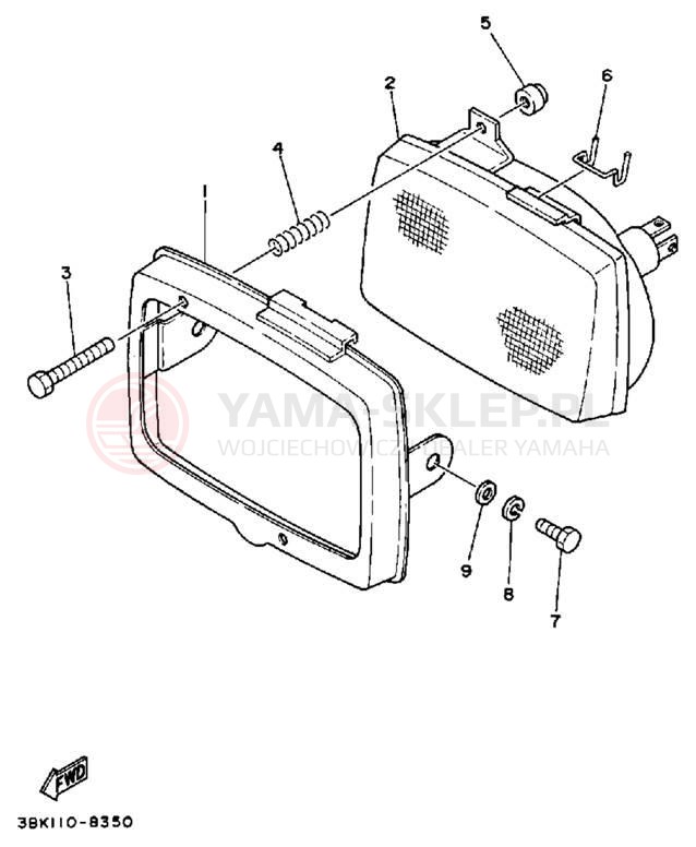 Schemat "Lampa przód" do Yamaha ENDURO DT50U/DT50L/DT50LC