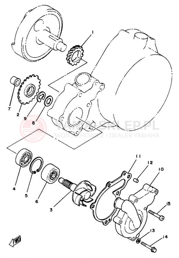 Schemat "Pompa wody" do Yamaha YZ125H