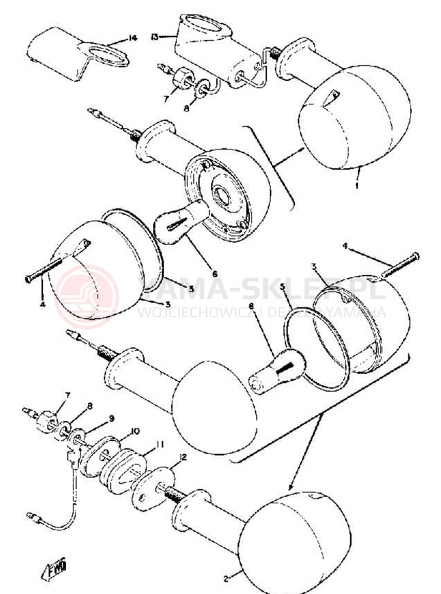 Schemat "kierunkowskazy" do Yamaha DS7