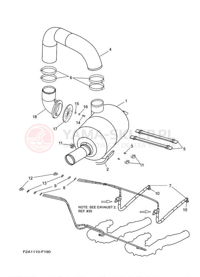 Schemat "wydech" do Yamaha 232 LIMITED SXT1100FG