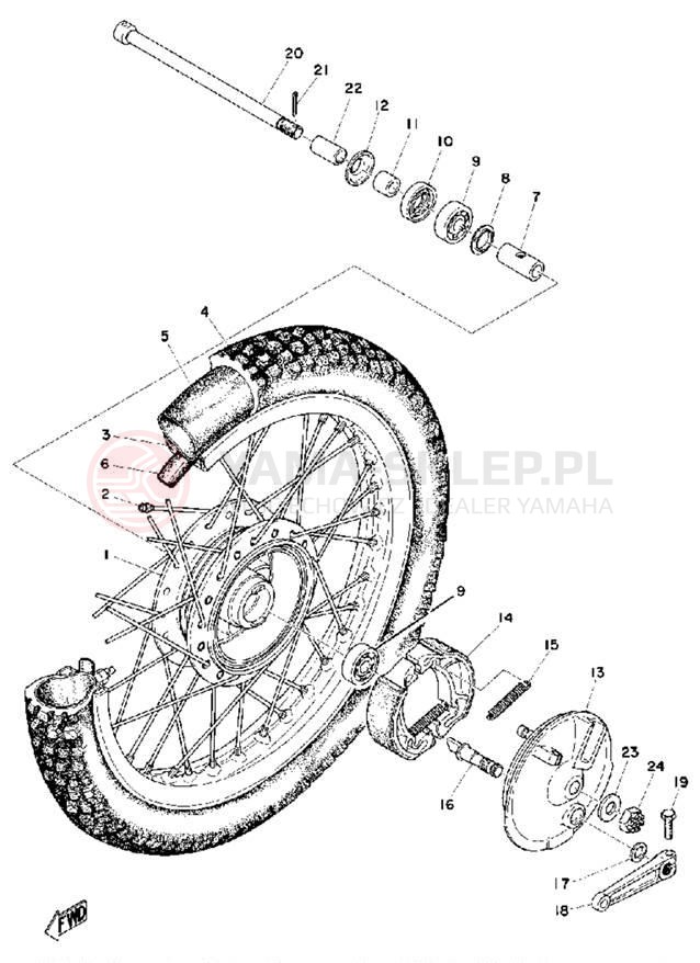 Schemat "Koło przód" do Yamaha MX100B