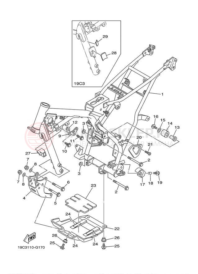 Schemat "rama" do Yamaha TTR125LE TTR125LEX/TTR125EX