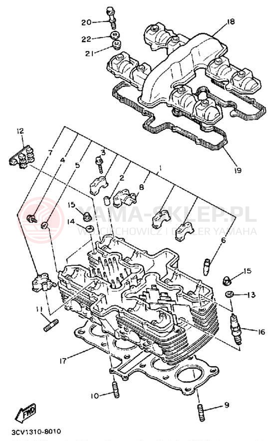 Schemat "głowica" do Yamaha FJ1200WC/FJ1200W