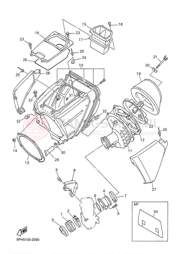 Schemat "Wtrysk paliwa" do Yamaha WR250F WR250FP
