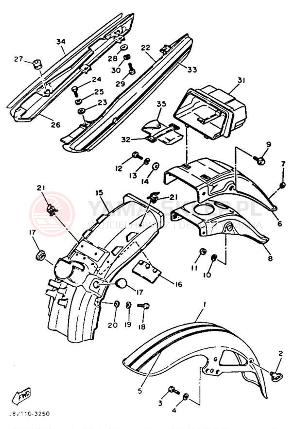 Schemat "błotnik" do Yamaha XZ550RK