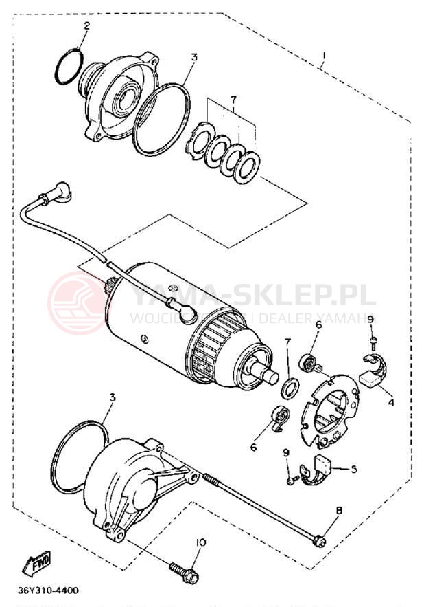 Schemat "rozrusznik" do Yamaha FJ1200WC/FJ1200W