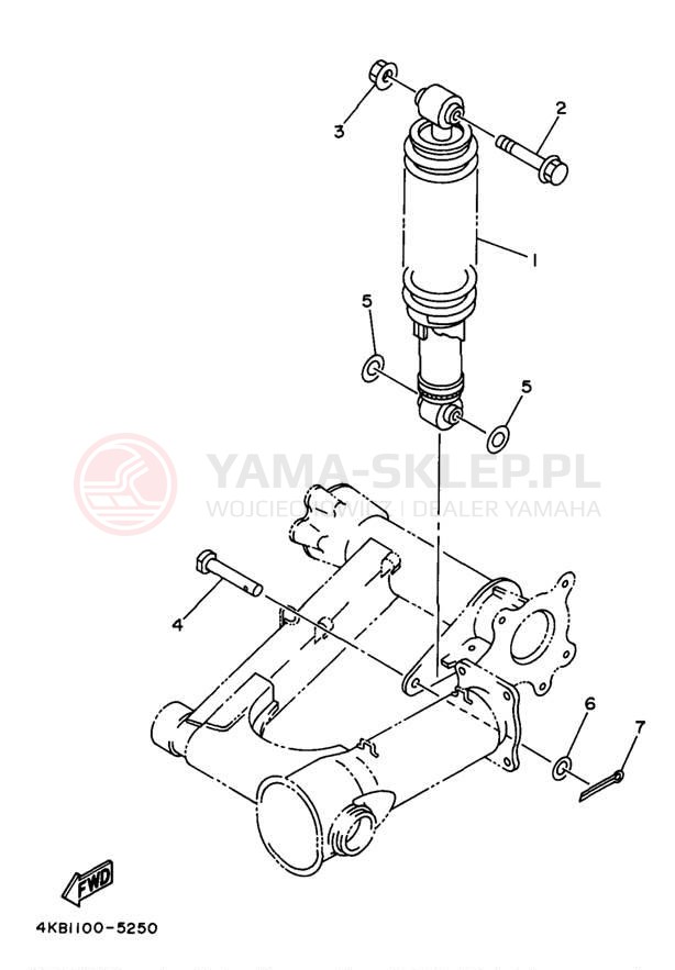 Schemat "zawieszenie tył" do Yamaha WOLVERINE YFM35FXK