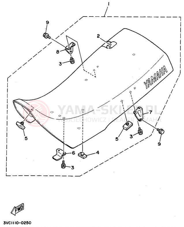 Schemat "siedzenie" do Yamaha RT180A