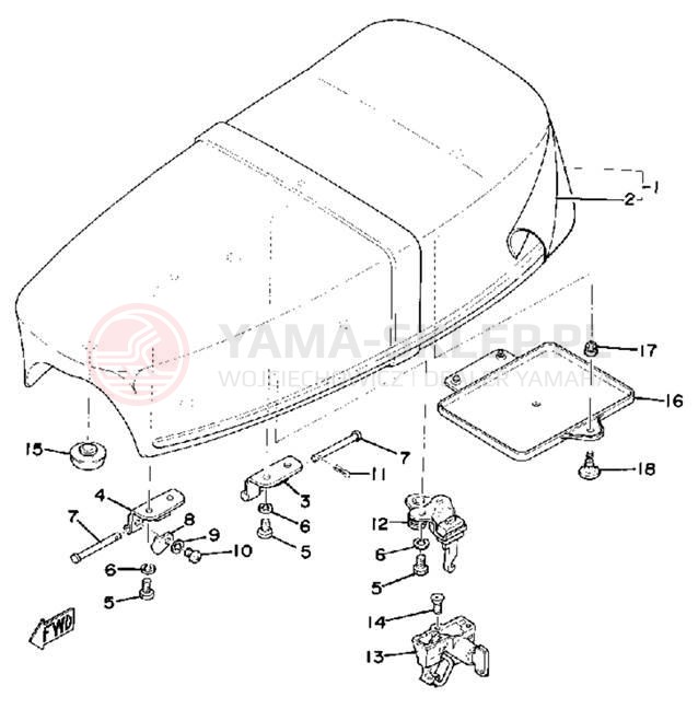 Schemat "siedzenie" do Yamaha RS100C