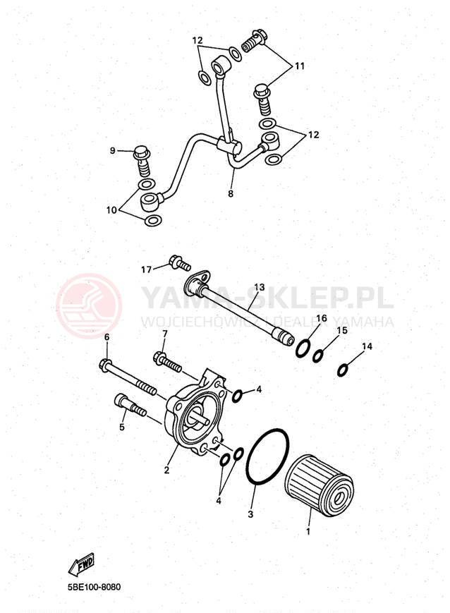 Schemat "Filtr oleju" do Yamaha YZ400 YZ400FK