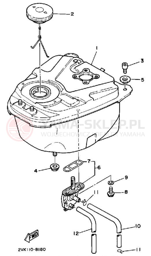 Schemat "zbiornik paliwa" do Yamaha CG50EU