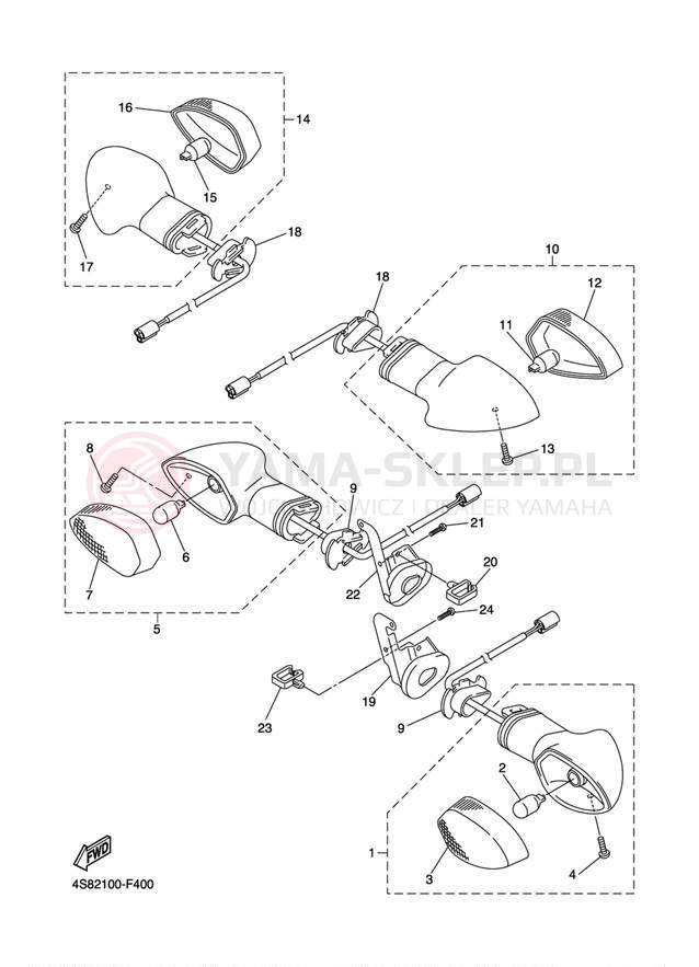 Schemat "kierunkowskazy" do Yamaha FZ6 FZS6WC/FZS6W