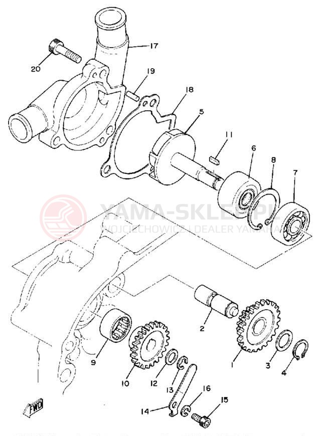 Schemat "Pompa wody" do Yamaha TZ125G