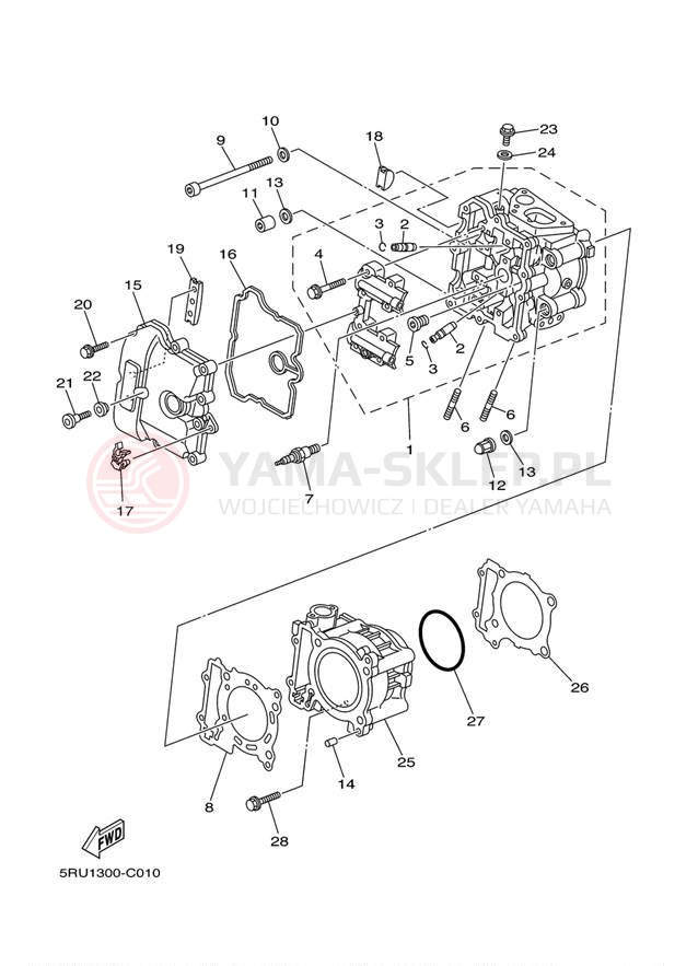 Schemat "cylinder" do Yamaha MAJESTY YP400W