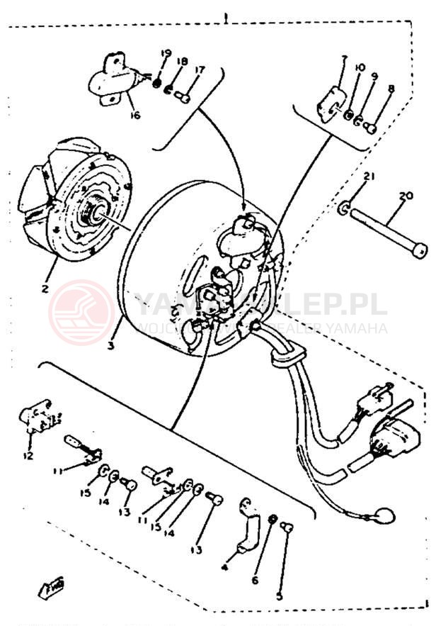 Schemat "Układ zapłonowy" do Yamaha XS650H