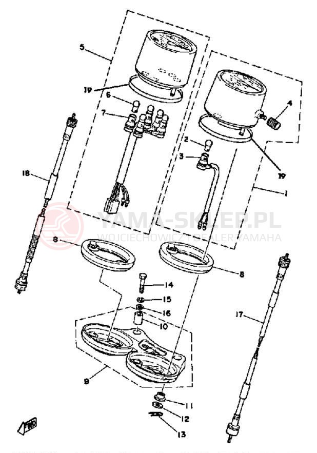 Schemat "licznik" do Yamaha DT125F