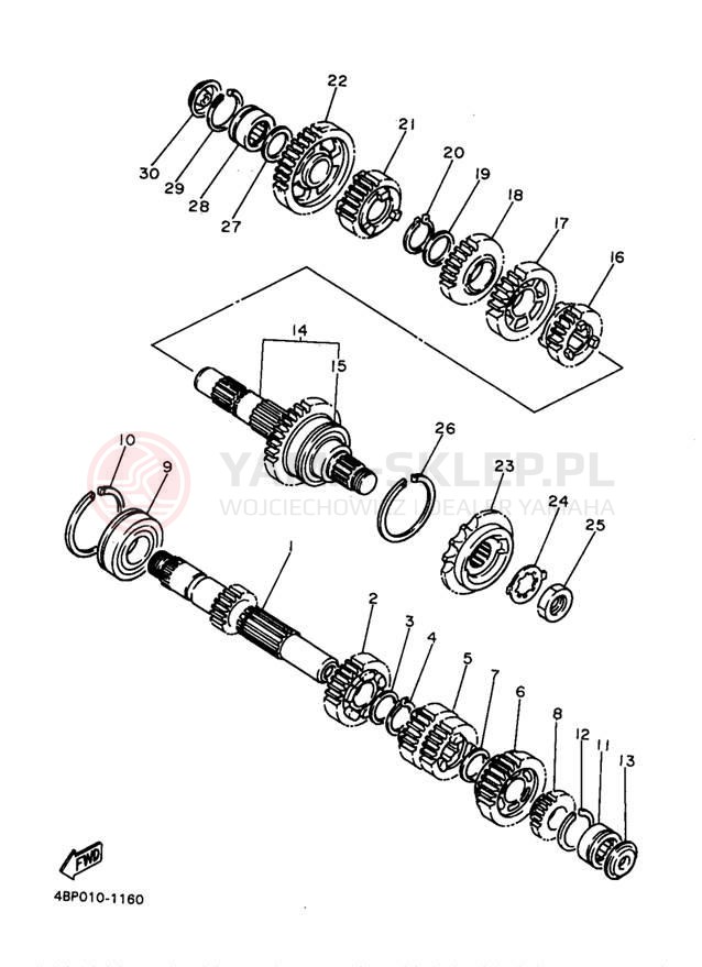 Schemat "Skrzynia biegów " do Yamaha SECA II XJ600SJ/XJ600SJC