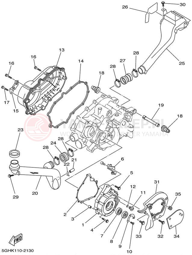 Schemat "Pokrywa silnika" do Yamaha KODIAK 4WD YFM400FAP