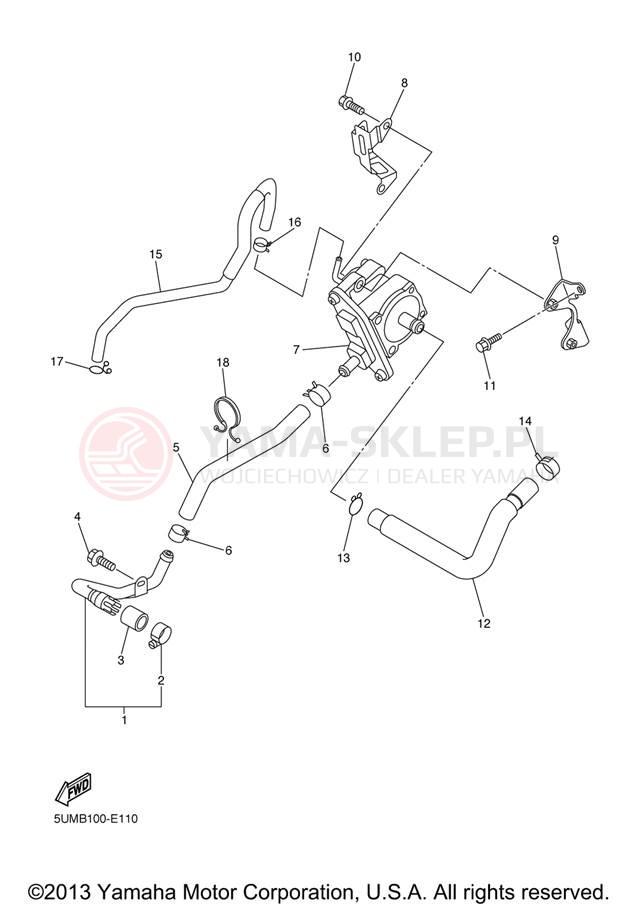 Schemat "System odbioru powietrza" do Yamaha WR250F WR250FV