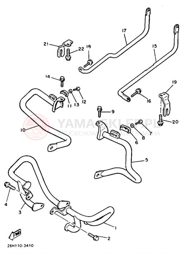 Schemat "osłona / stelaż" do Yamaha XVZ12TK