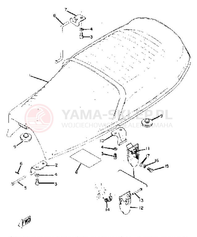 Schemat "siedzenie" do Yamaha RD250A