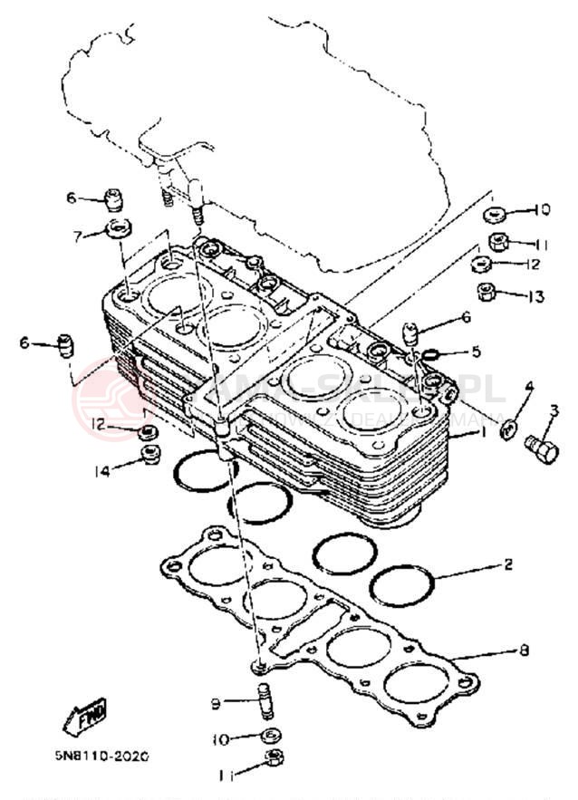 Schemat "cylinder" do Yamaha XJ650K