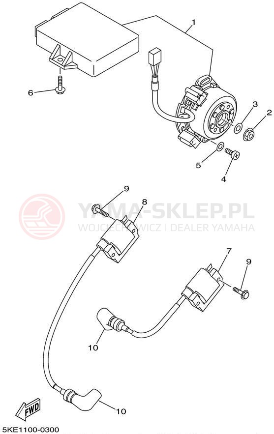 Schemat "prądnica" do Yamaha TZ250 TZ250N