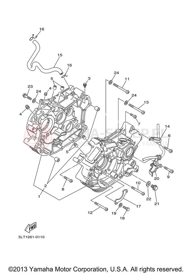 Schemat "Obudowa silnika" do Yamaha VIRAGO 250 XV250VC/XV250V