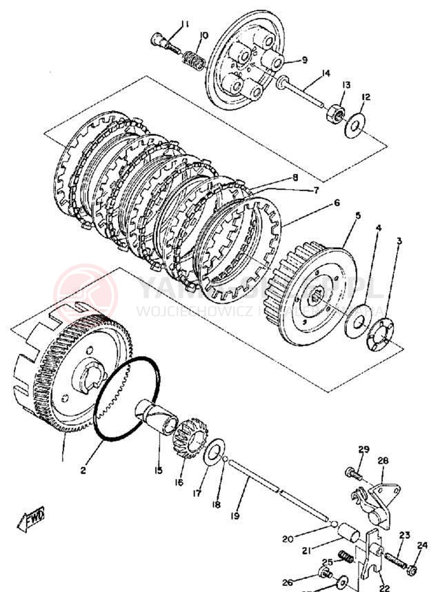 Schemat "sprzęgło" do Yamaha YAS1C