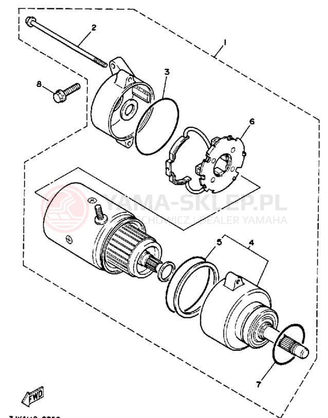 Schemat "rozrusznik" do Yamaha VIRAGO 1100 XV1100E/XV1100EC