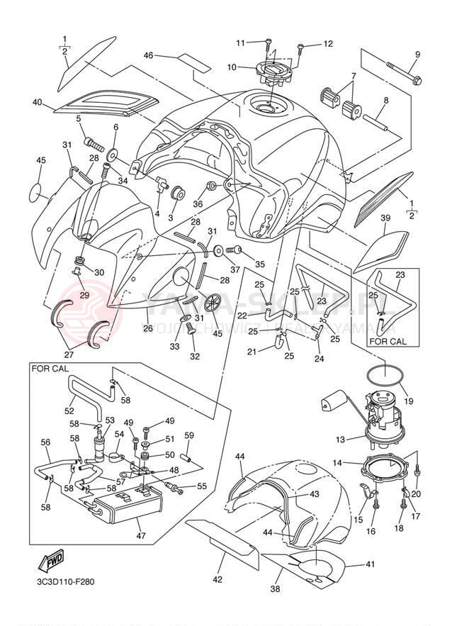 Schemat "zbiornik paliwa" do Yamaha FZ1 FZS10W/FZS10WC