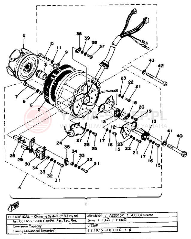 Schemat "Układ zapłonowy" do Yamaha RD400D