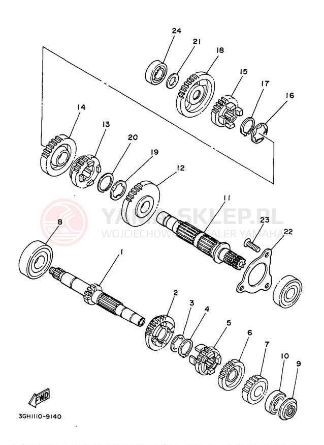 Schemat "Skrzynia biegów " do Yamaha TIMBERWOLF 2WD YFB250UJ_M