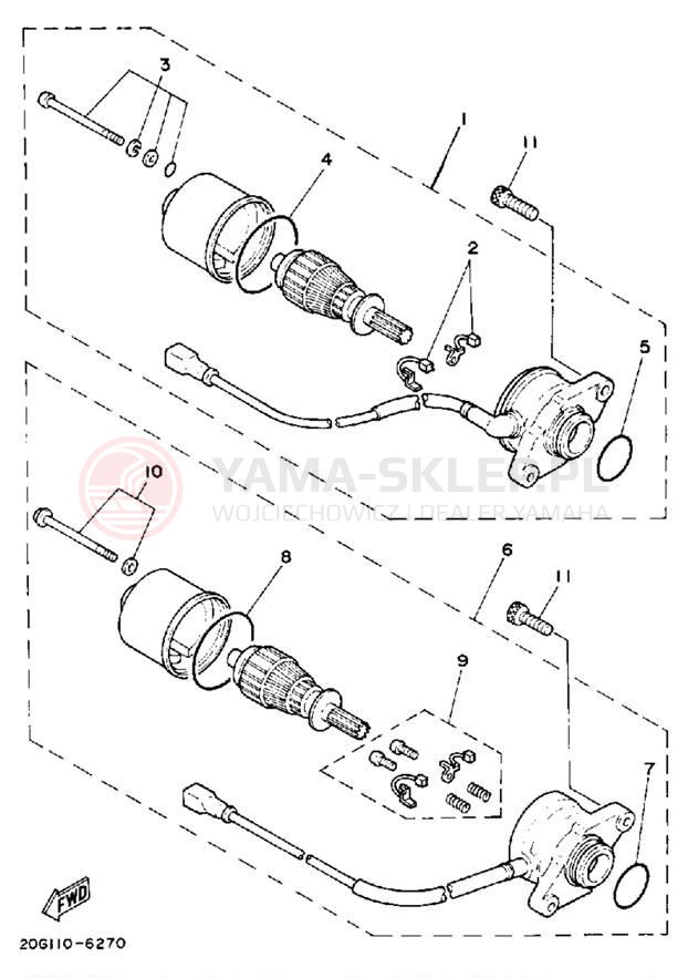 Schemat "rozrusznik" do Yamaha RIVA 50 CA50S
