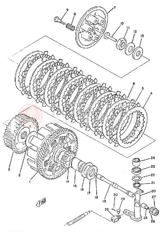 Schemat "sprzęgło" do Yamaha TY250A