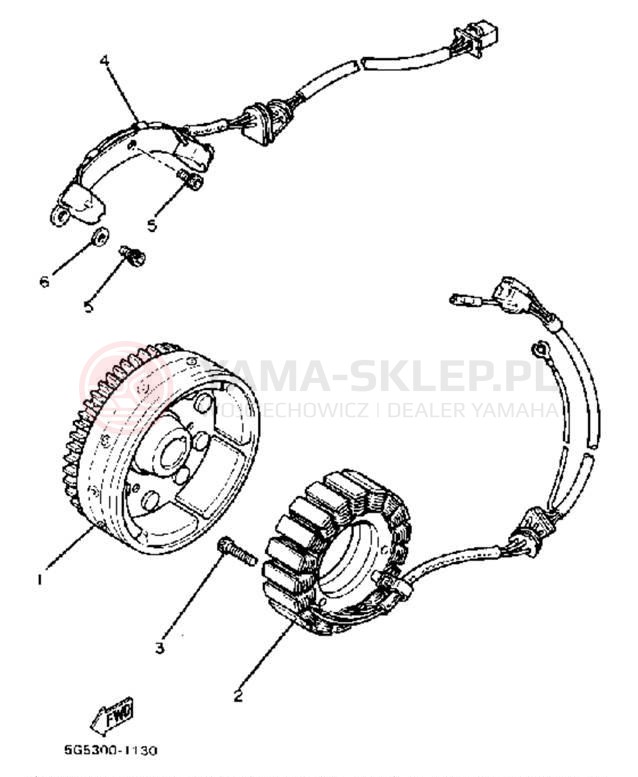 Schemat "prądnica" do Yamaha XV920J