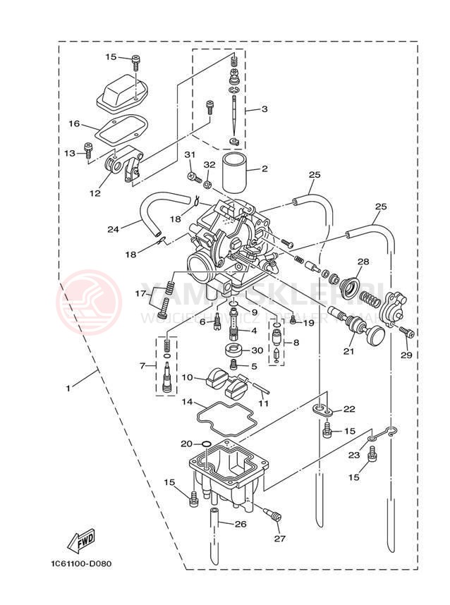 Schemat "Gaźnik" do Yamaha TT-R230 TTR230TC/TTR230T