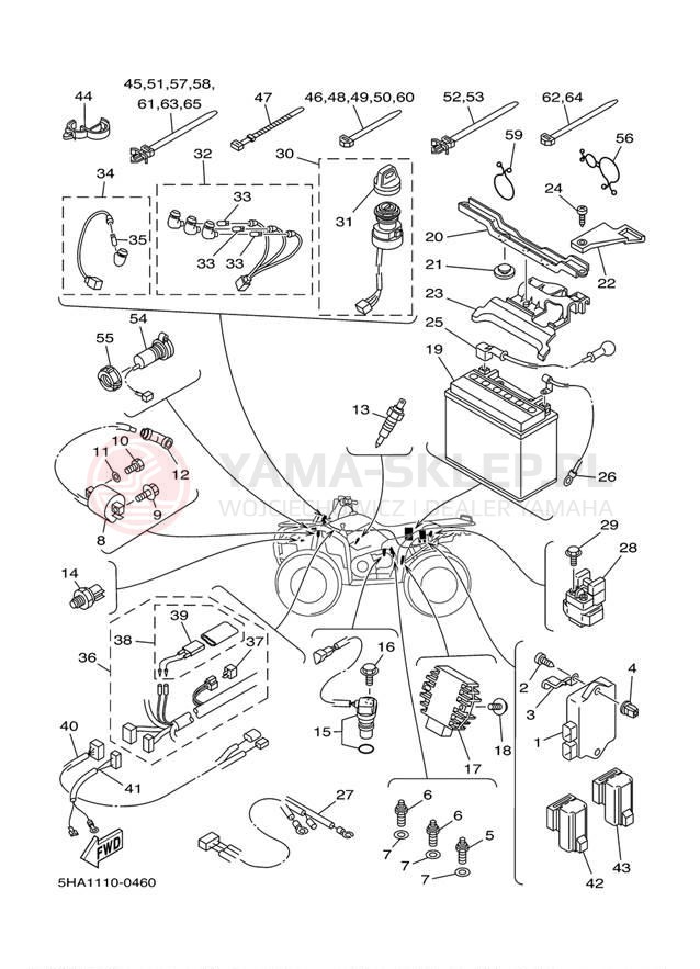 Schemat "układ elektryczny" do Yamaha KODIAK 2WD YFM400AMC/YFM400AM