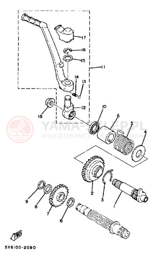 Schemat "kopniak" do Yamaha YZ250J