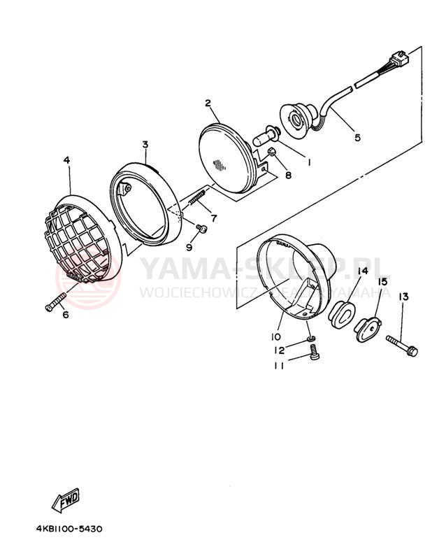 Schemat "Lampa przód" do Yamaha WOLVERINE YFM35FXJ