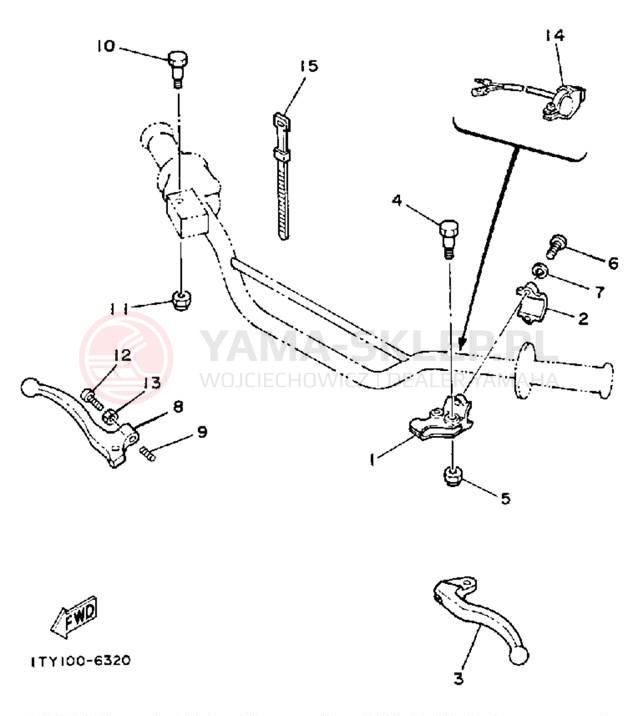 Schemat "Kierownica i osprzęt" do Yamaha IT200S