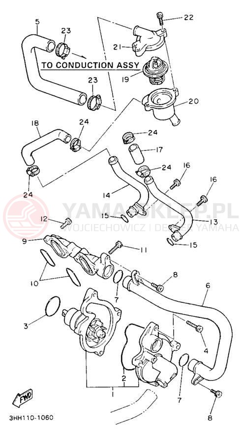 Schemat "Pompa wody" do Yamaha FZR600RBC