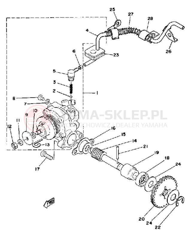 Schemat "Pompa olejowa" do Yamaha MX80G