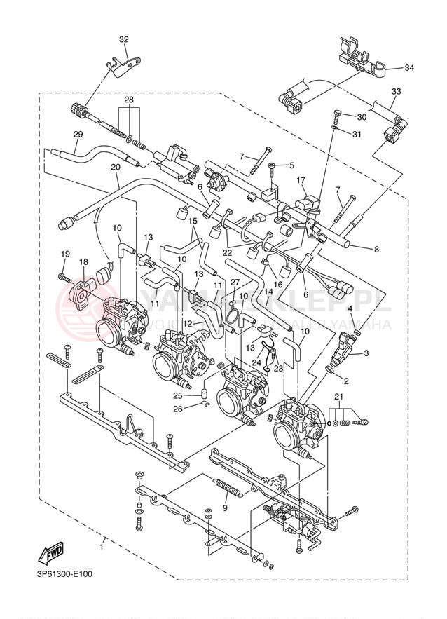 Schemat "Wtrysk paliwa" do Yamaha FJR1300A FJR13AXCB/FJR13AXB