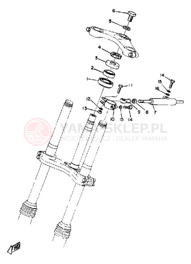 Schemat "Półki zawieszenia" do Yamaha TZ750A